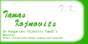 tamas kojnovits business card